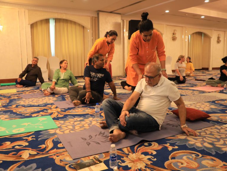 Hatha Vidya Yoga Classes Training Centre Al Barsha Dubai healthfitnessdubai 2 768x580
