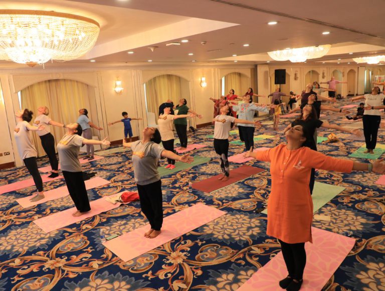 Hatha Vidya Yoga Classes Training Centre Al Barsha Dubai healthfitnessdubai 5 768x580